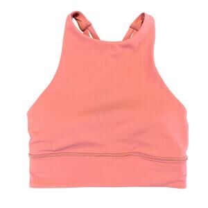 lululemon Free To Be Serene High Neck Strappy Back Sports Bra, Pink, Women's 4